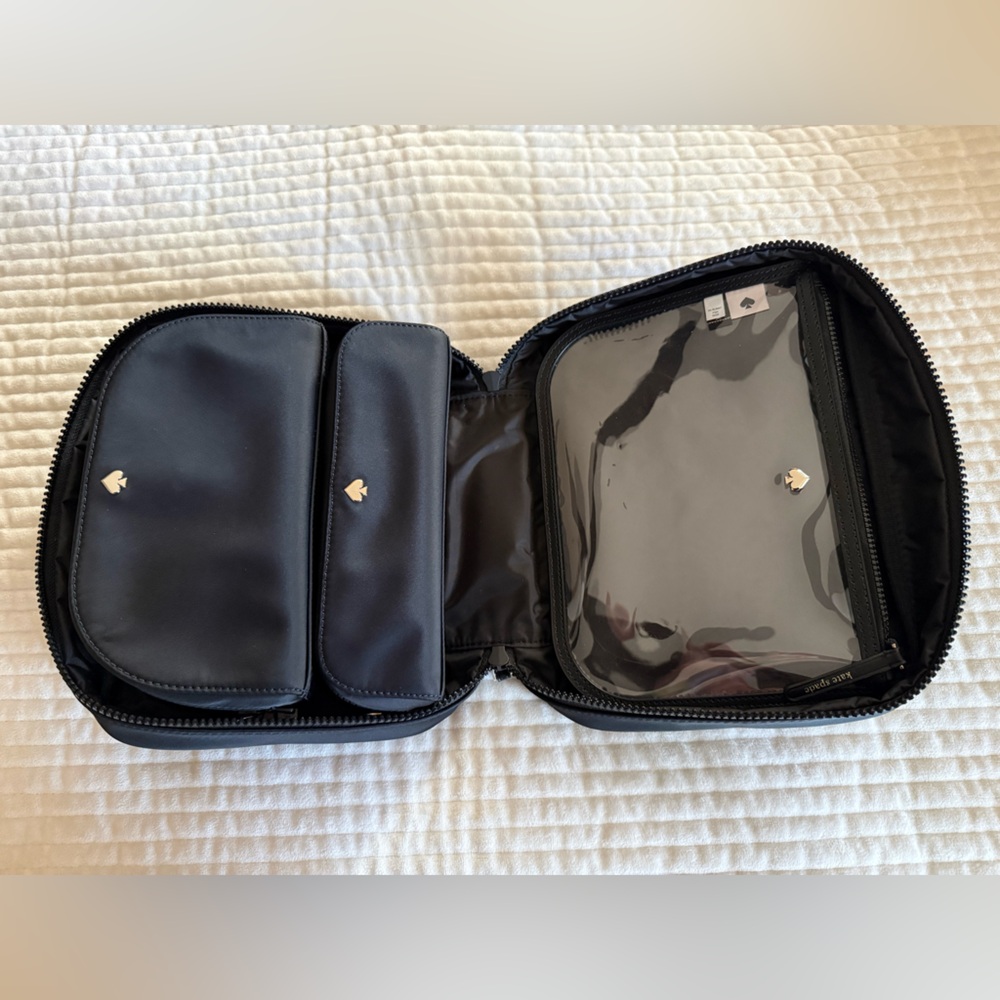 Kate Spade Black Travel Cosmetic/Toiletry Storage Bag Set - Picture 4 of 10